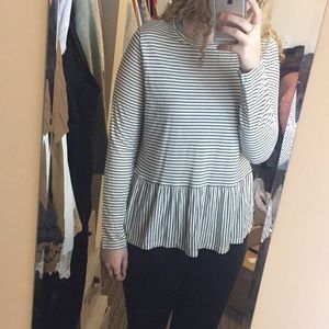 Old Navy black and white striped long sleeve
